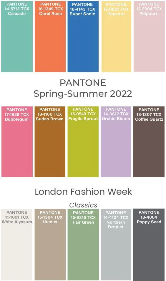 Модные цвета pantone весна-лето 2022