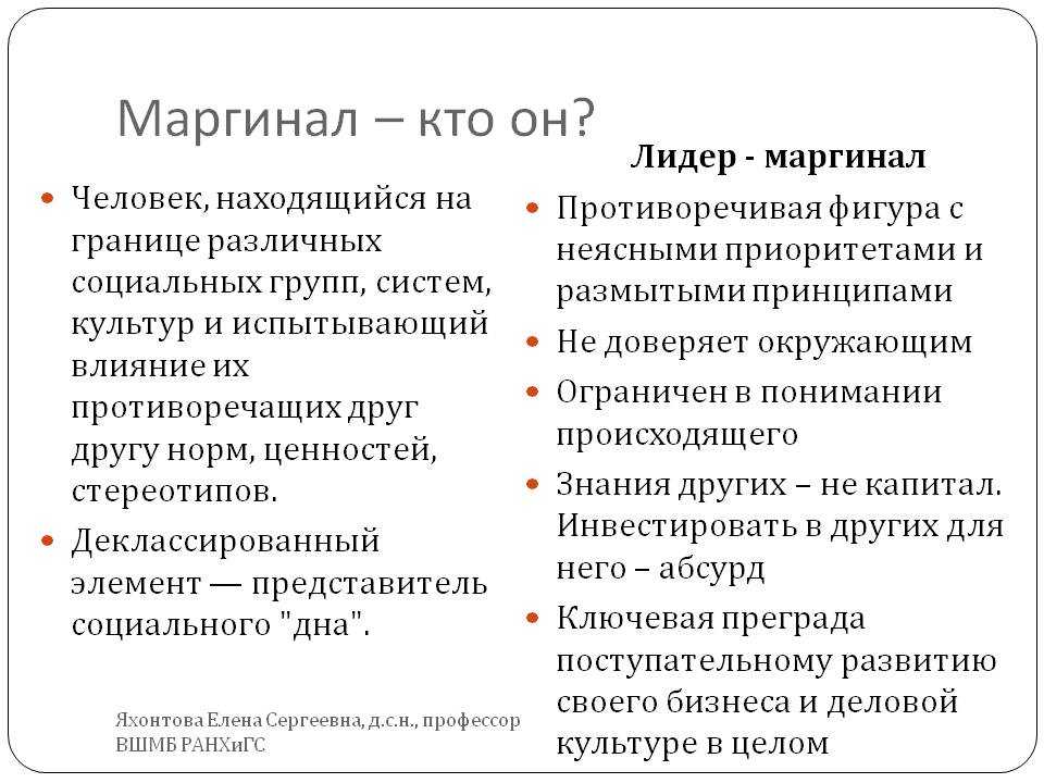 Маргинал: это кто такой, отличительные черты, причины появления